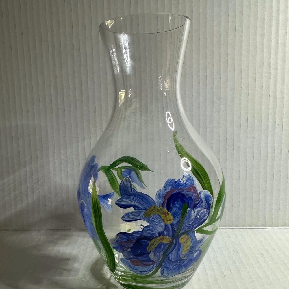 Royal Danube Handpainted Crystal Romania Vase Very Good Condition No chips